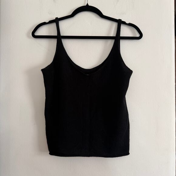 Vince Sweaters - Vince | Black Cashmere Lightweight Scoop Neck Tank Top Sweater | XS